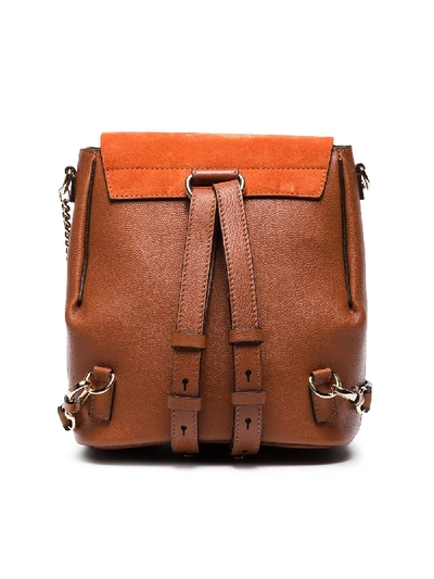 Shop Chloé Brown Faye Leather Backpack