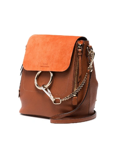 Shop Chloé Brown Faye Leather Backpack