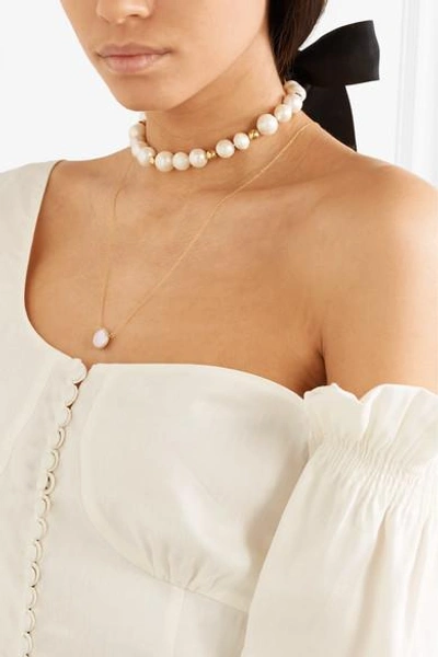 Shop Magda Butrym Gold-plated Pearl Necklace