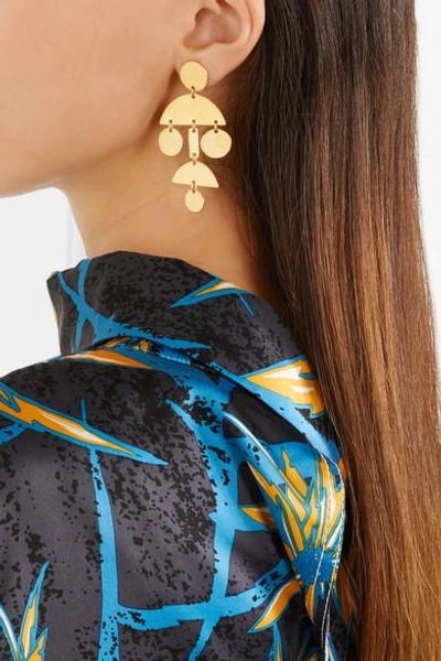 Shop Annie Costello Brown Mini Pompom Gold-tone Earrings