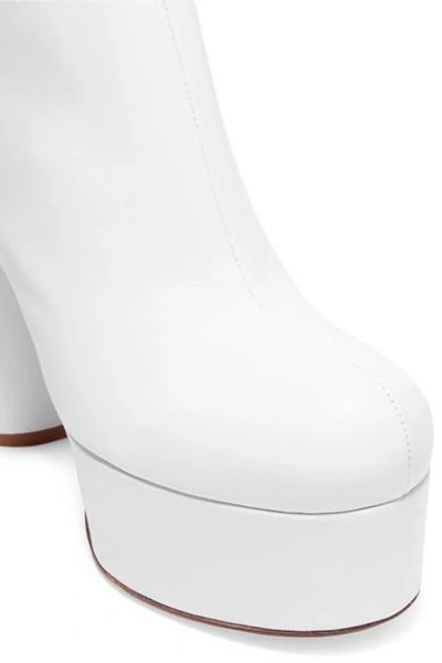 Shop Vetements Leather Platform Ankle Boots In White