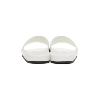 Shop Balenciaga White Logo Pool Slides In 9061 Wht/bl