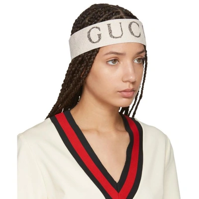 Shop Gucci White Logo Headband