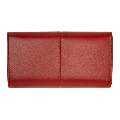 Shop Gucci Red Gg Default Flap Wallet In 6438 Cerise