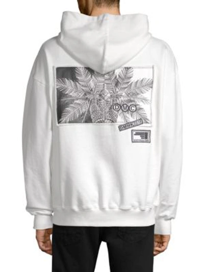 Shop Dim Mak Graphic Cotton Hoodie In White