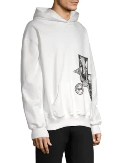 Shop Dim Mak Graphic Cotton Hoodie In White