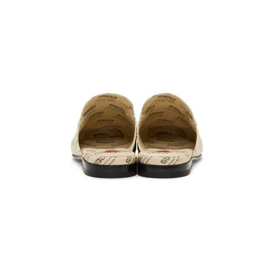 Shop Gucci White All Over Logo Stamp Princetown Slippers In 9355 Soy