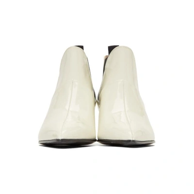 Shop Acne Studios Off-white Patent Kytti Boots In Off White