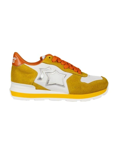 Shop Atlantic Stars Star Patch Sneakers In Bianco-giallo