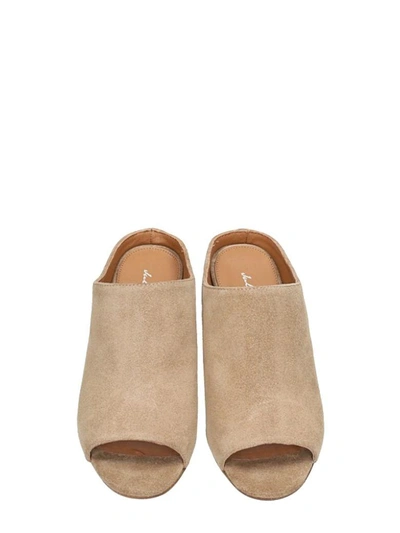 Shop Julie Dee Camel Suede Leather Mules In Leather Color