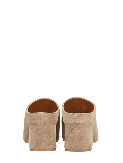 Shop Julie Dee Camel Suede Leather Mules In Leather Color