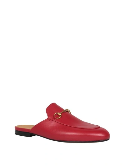 Shop Gucci Princetown Leather Slipper In Rosso