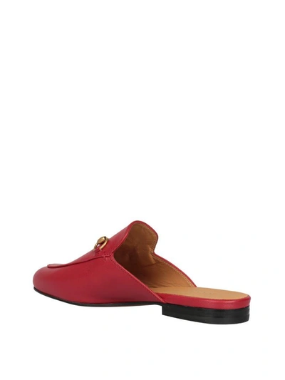 Shop Gucci Princetown Leather Slipper In Rosso
