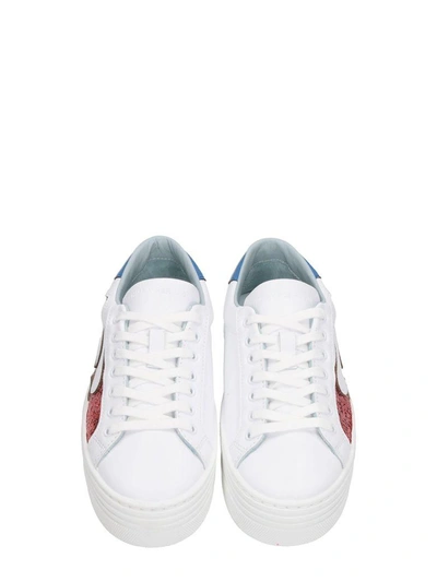 Shop Chiara Ferragni Flame Leather Platform Sneakers In White