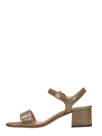 Shop L'autre Chose Metal Bronze Calf Leather Sandals