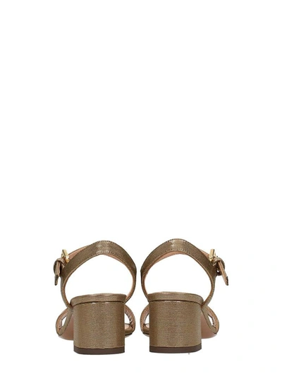 Shop L'autre Chose Metal Bronze Calf Leather Sandals
