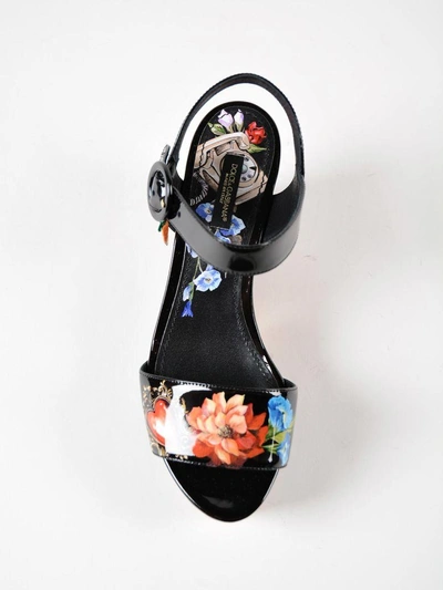 Shop Dolce & Gabbana Romantic Wedge Sandals In Hnmfiori-telefoni F.nero