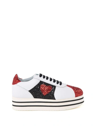 Shop Chiara Ferragni Chiara Suite Glittered Leather Platform Sneakers In Multi