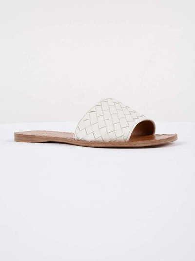 Shop Bottega Veneta Intrecciato Sliders In White