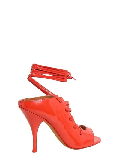 Shop Givenchy Lace-up Mules In Rosso