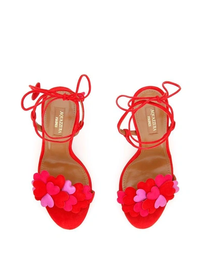 Shop Aquazzura Happy Hearts Sandals In Multi Red|rosso