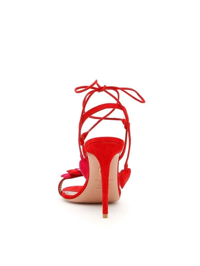 Shop Aquazzura Happy Hearts Sandals In Multi Red|rosso
