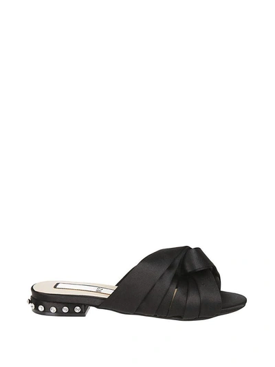 Shop N°21 Knotted Bow Sandals In Black