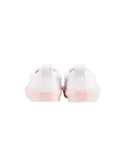 Shop Celine 180&deg; Lace Up Sneaker In White-pink