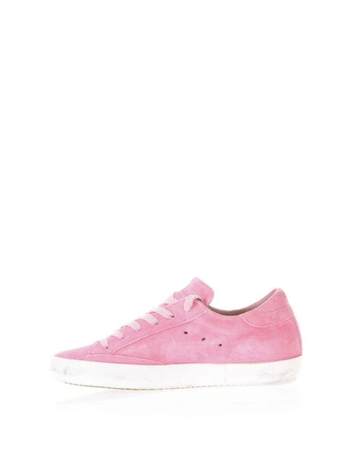 Shop Philippe Model Fuxia Suede Sneakers