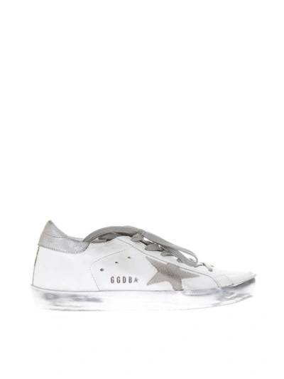 Shop Golden Goose 20mm Super Star Leather Sneakers In White-silver