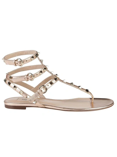 Shop Valentino Thong Sandals In Rame - Rame
