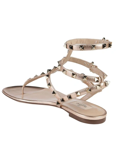 Shop Valentino Thong Sandals In Rame - Rame