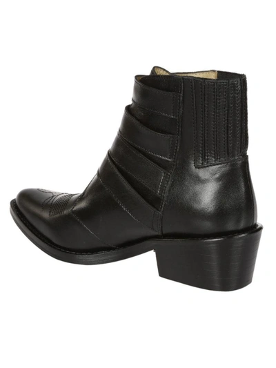 Shop Toga Buckled Ankle Boots In Black