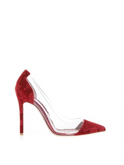 Shop Gianvito Rossi 100mm Plexi & Suede Pumps In Red