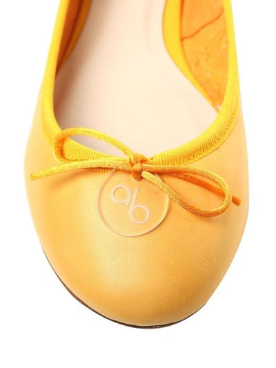 Shop Anna Baiguera Annette Leather Ballet Flats In Giallo