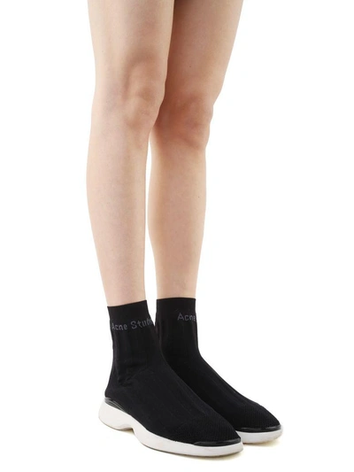 Shop Acne Studios Batilda Black As Sock High-top Sneakers In Nero Bianco