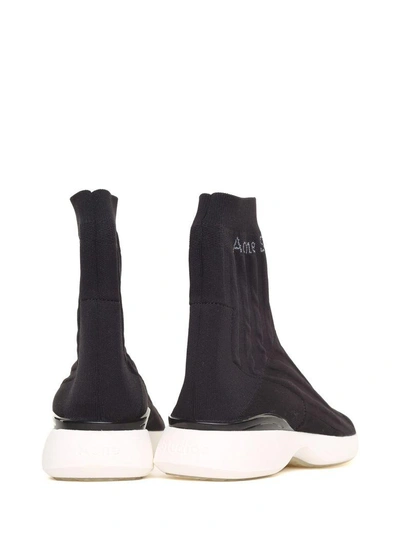 Shop Acne Studios Batilda Black As Sock High-top Sneakers In Nero Bianco