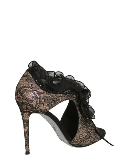 Shop René Caovilla Satin Sandals With Ruches In Rosa