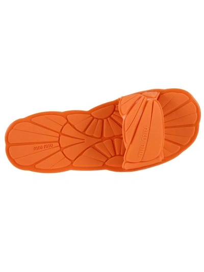 Shop Miu Miu Flat Sandals Shoes Women  In Orange