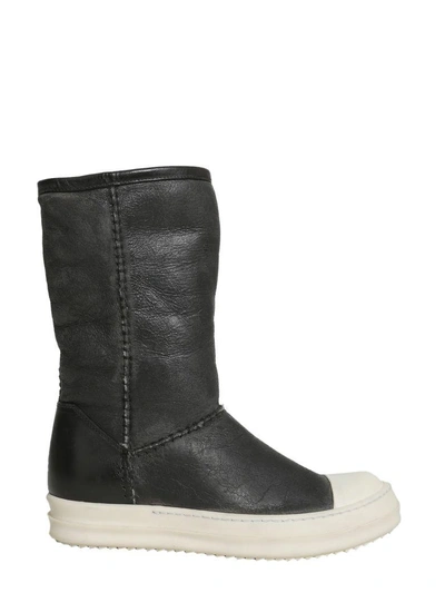 Shop Rick Owens Leather Boots In Nero
