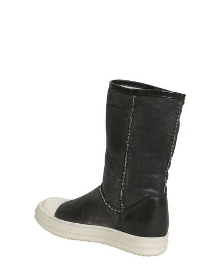 Shop Rick Owens Leather Boots In Nero