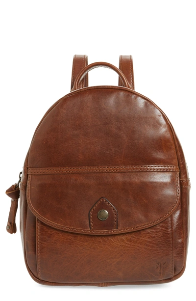 Shop Frye Melissa Mini Leather Backpack - Brown In Cognac