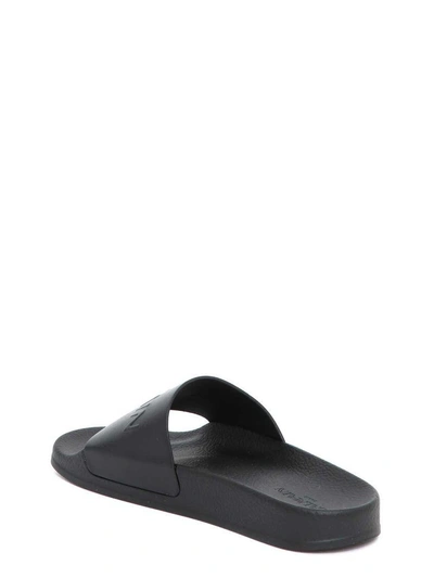 Shop Balmain Calypso Leather Slides In Nero