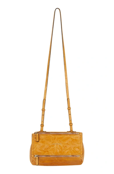 Shop Givenchy 'mini Pepe Pandora' Leather Shoulder Bag - Yellow In Amber