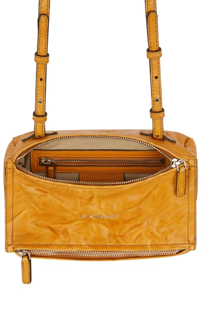 Shop Givenchy 'mini Pepe Pandora' Leather Shoulder Bag - Yellow In Amber