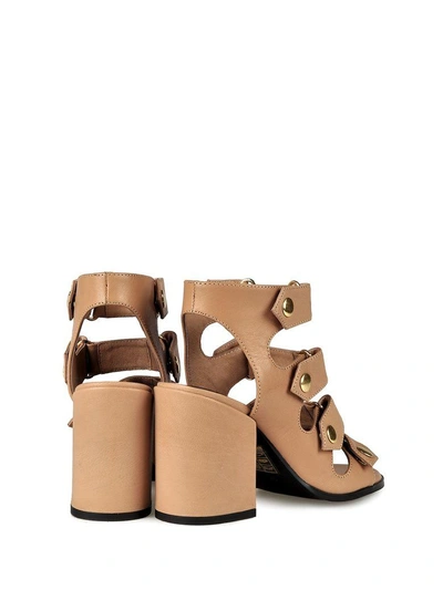 Shop Senso Stella Leather Strappy Sandals In Beige