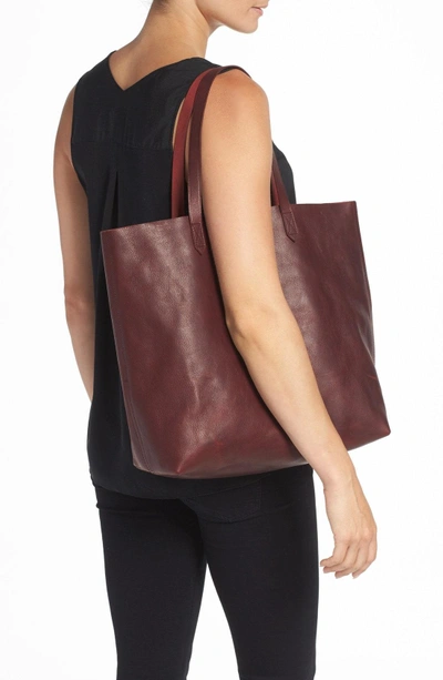 Shop Madewell 'transport' Leather Tote In Dark Cabernet