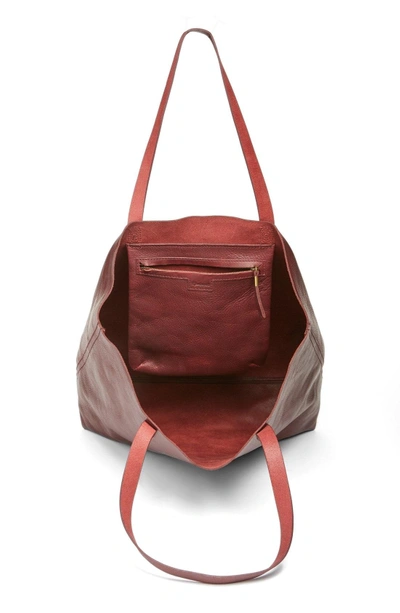 Shop Madewell 'transport' Leather Tote In Dark Cabernet