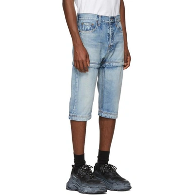 Shop Balenciaga Blue Zipped Jeans In 4009 Dirty