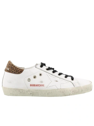 Shop Golden Goose Superstar Sneaker In White Leopard Skate